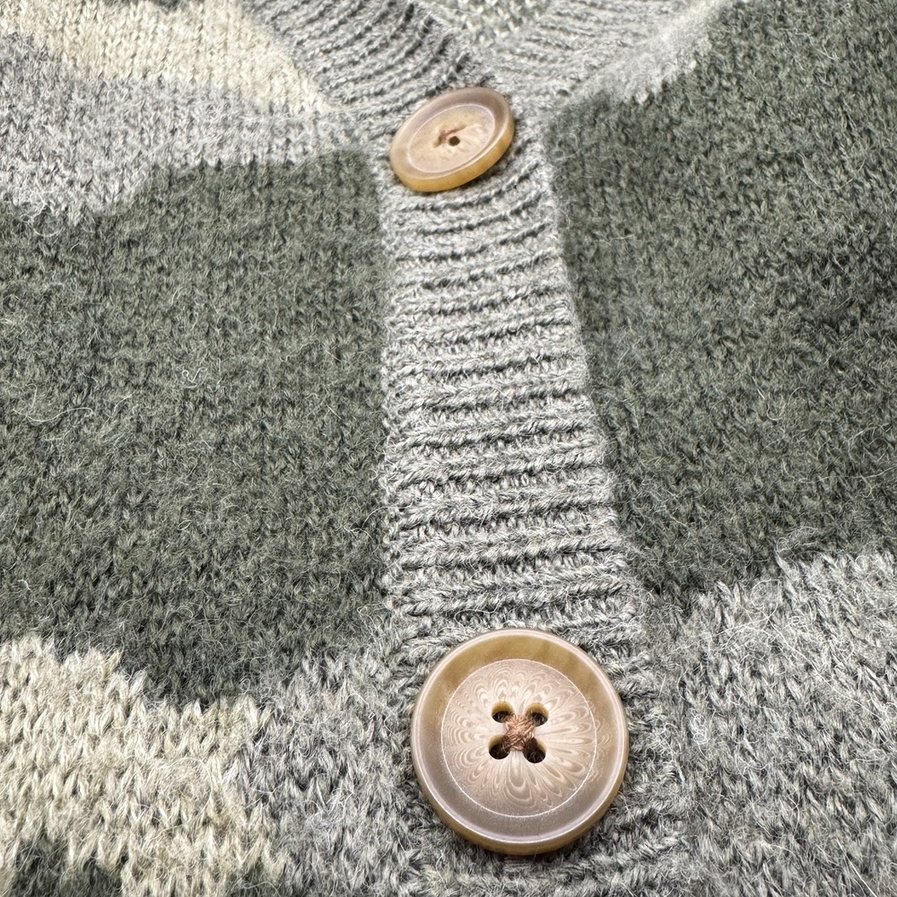 Lucky Brand Sweater Women's Sz S Green Camouflage Wool Blend Button Up Cardigan - Picture 5 of 9